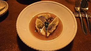 Fifth course: tortellini in brodo at Konijnenvoer in Arnhem