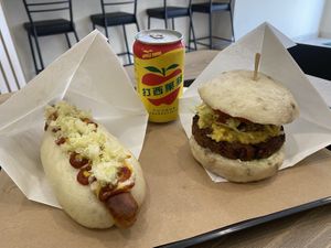 New York bao and Tofumeji bao.  at Bao Story Vegan in Sao Paulo