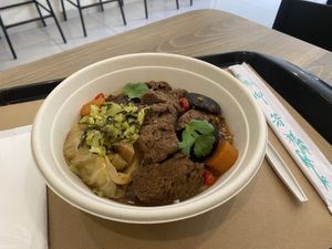 Red burn noodles  at Bao Story Vegan in Sao Paulo