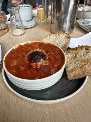 Breakfast shakshouka  at Dacre House in Gilsland