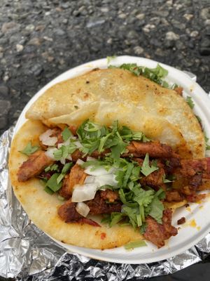 Tacos Al pastor  at Rojos Mexican Food in Seattle