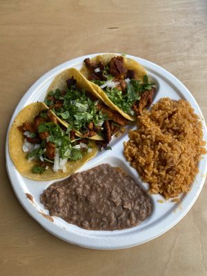 Al pastor tacos  at Rojos Mexican Food in Seattle