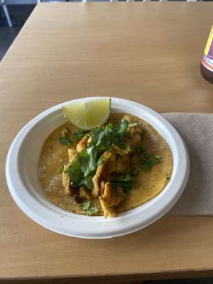 Chik’n Taco w/o Onions 😋  at Rojos Mexican Food in Seattle