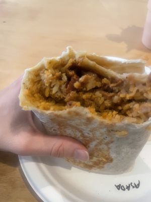 Asada burrito, so yum  at Rojos Mexican Food in Seattle
