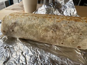 Grilled burrito (outside)  at Rojos Mexican Food in Seattle