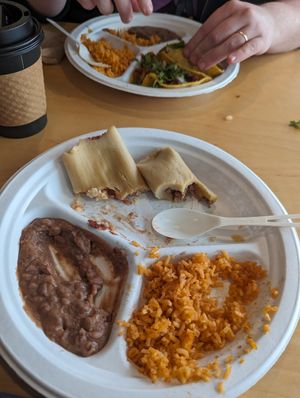 Tamales in the front and tacos in the back! at Rojos Mexican Food in Seattle