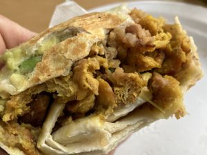 Cremosa burrito with chick'n  at Rojos Mexican Food in Seattle