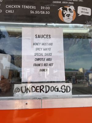 sauces & social media   at Underdog in San Diego