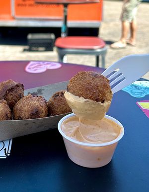 Hushpuppies in chipotle sauce  at Underdog in San Diego