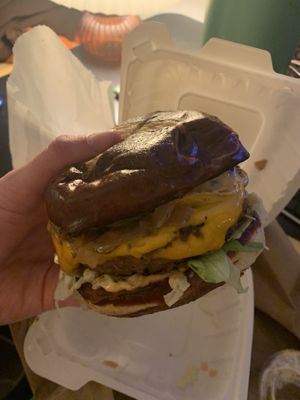 The Original Burger. Good cheese!  at Underdog in San Diego