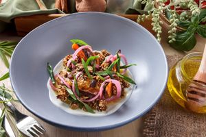 Slow Baked Pumpkin Salad - country granola, creamy green beans, tarragon at Cuca in Jimbaran