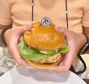 Plant-bases Pan Chicken Burger  at Pancake House in Quezon City
