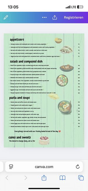 Menü   at Localino in Oristano