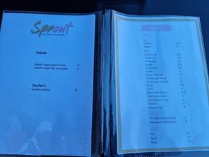 Menu at Sprout in Bruges