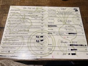 New menu  at Kwanjai Thai food in Pai