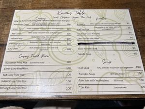 New menu  at Kwanjai Thai food in Pai