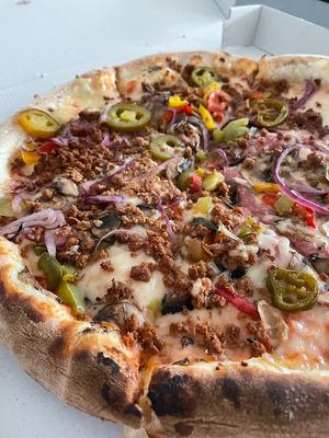 Pizza Vegan Spicy Supreme at Pizzeria Napoli in Leipzig