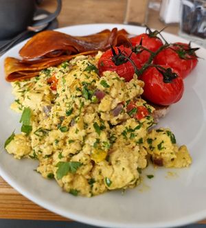 Tofu scramble on sourdough. at Malt Cafe in Worthing