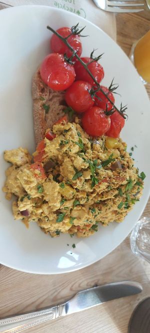 Best scrambled tofu I have ever had at Malt Cafe in Worthing