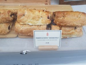 Tomato and cheese sausage rolls at Grain & Goodness in Tynemouth