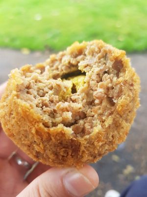 Delicious tofu scotch egg at Grain & Goodness in Tynemouth