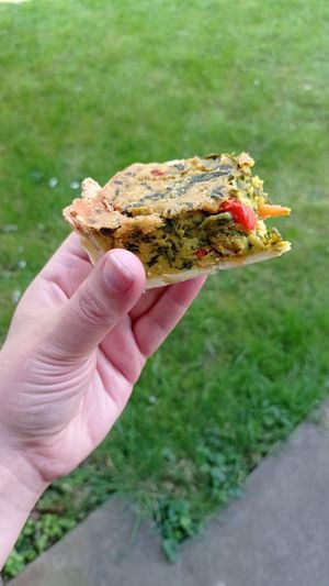 Spinach and veg 'quiche'. Didn't even survive long enough to be photographed. at Grain & Goodness in Tynemouth