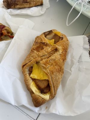 Ham and cheese pastry  at Grain & Goodness in Tynemouth