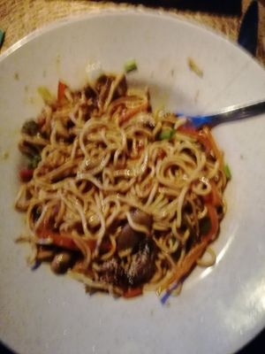 Vegetable noodles at Maki Inn in Cirali