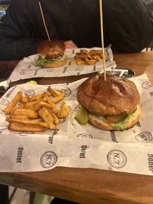 Vegan burg (friend across me added cheddar aka not vegan)   at N7 Burger in Kemer