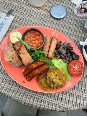 Vegan full breakfast at Sara's Tea Garden in Leigh-on-sea
