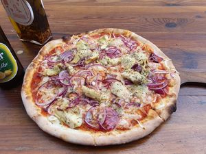 Vegan Ortolana w/o Olives at Oregano Pizza Imbiss in Berlin