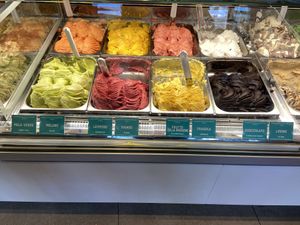different types of vegan ice cream  at Paradis Gelateria in Oslo