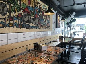 Indoor seating   at Bastard Burgers in Piteaa