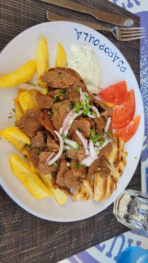 Vegan Gyros at Dama Seaside Restaurant in Rhodes
