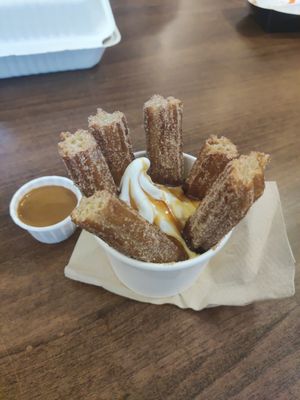Churros and icecream at YumYum in Manchester
