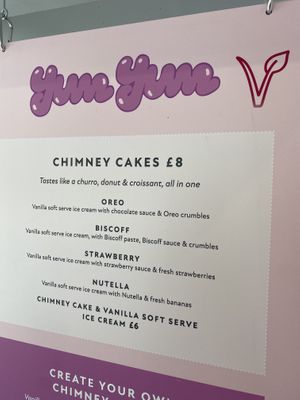 Chimney cake menu  at YumYum in Manchester