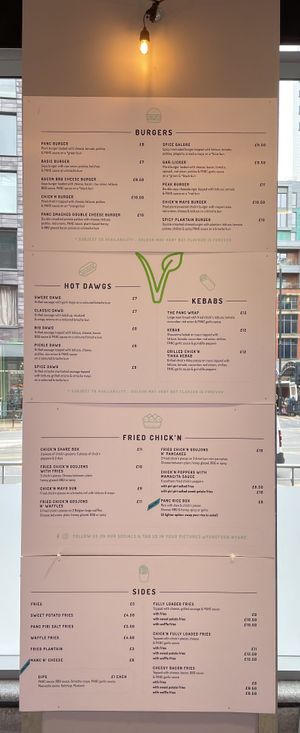 PANC - Menu  at PANC Foods in Manchester