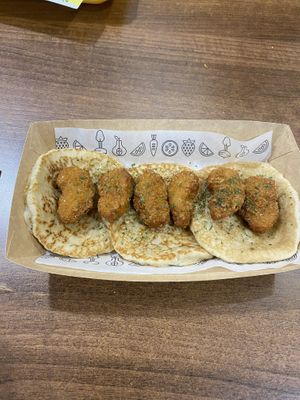 Chick’n with a ‘honey’ glaze and pancakes  at PANC Foods in Manchester