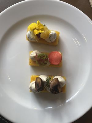 Polenta starter   at The Cooking Flea Supper Club in Bristol