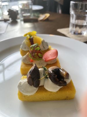 Polenta starter  at The Cooking Flea Supper Club in Bristol