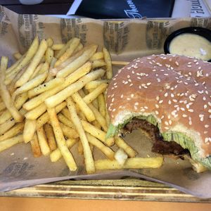 Gourmet beyond burger meal  at Home Burger in Kos