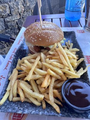 Vegan chick burger   at Home Burger in Kos