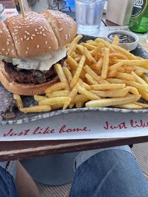 Beyond meat vegan protein burger   at Home Burger in Kos