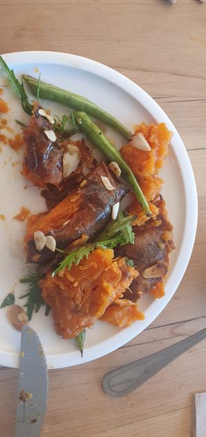 Delicioso camote rostizado at Parcela Restaurante in Tepoztlan