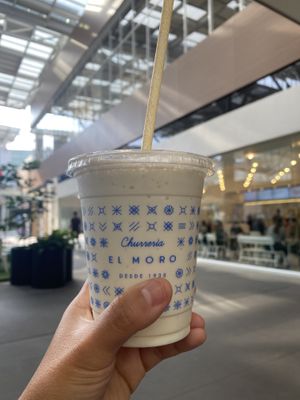 Vegan Vanilla Milkshake (Finished It SO FAST!) 😋  at Churreria El Moro - Oceania in Mexico City