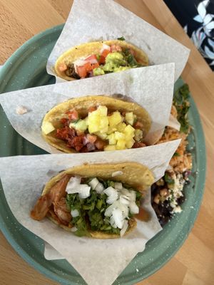 Taco platter  at Tacotarian in San Diego