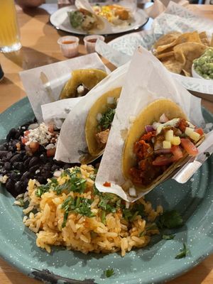 Taco platter   at Tacotarian in San Diego