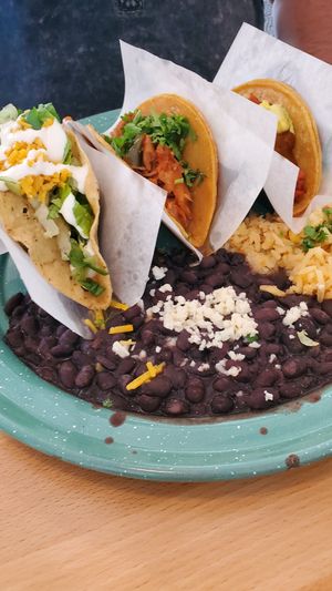 Taco trio platter at Tacotarian in San Diego