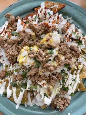Update: I tried the chilaquiles; red and green, they are as delicious as they are huge, perfect for sharing and then share some pancakes, because you must have the pancakes.  at Tacotarian in San Diego