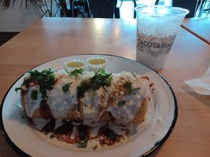 Chimichanga and horchata at Tacotarian in San Diego